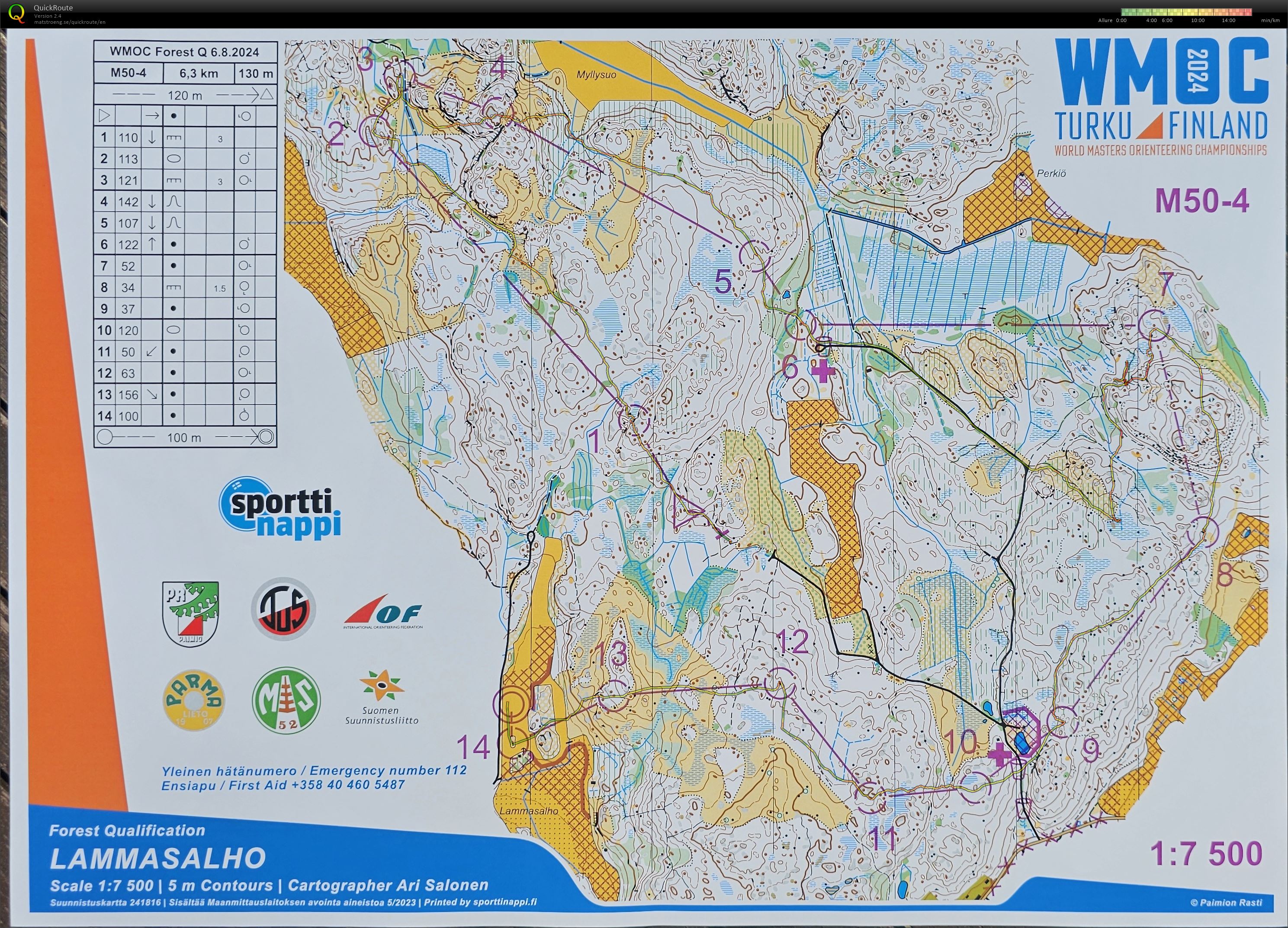 World Masters Orienteering Championships - M50 - Forest Qualification (06-08-2024)