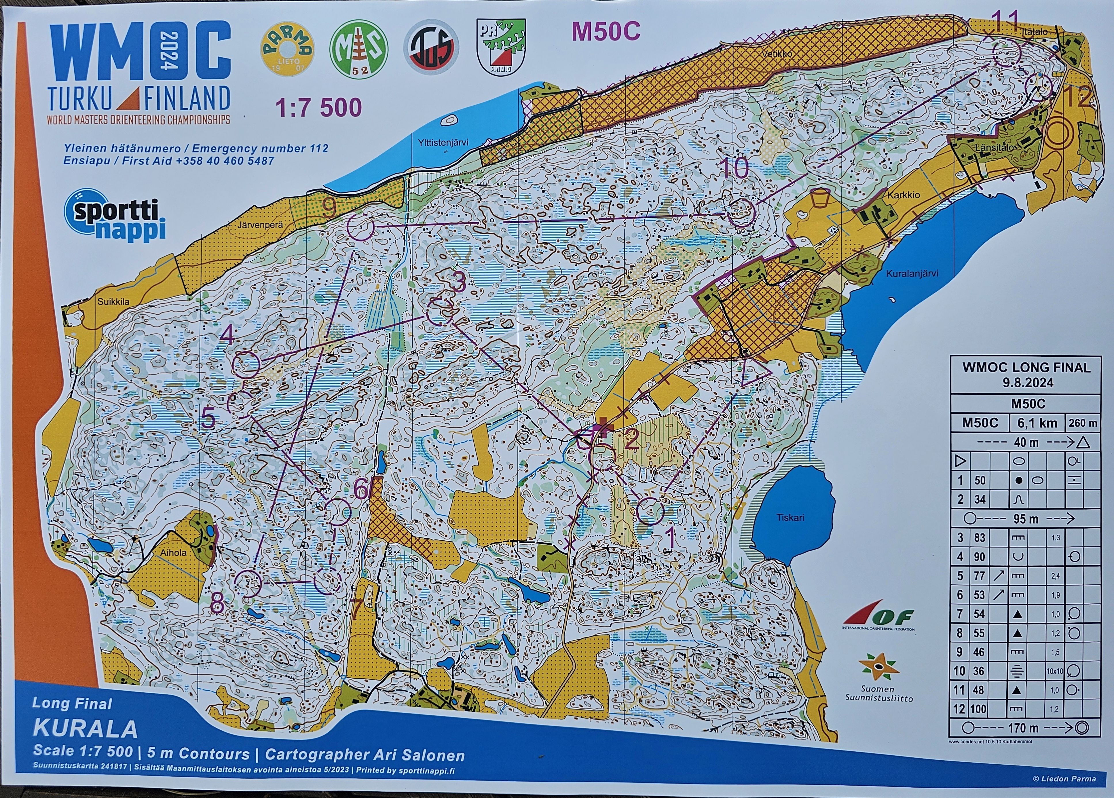 World Masters Orienteering Championships - M50 - Long Final C (09.08.2024)