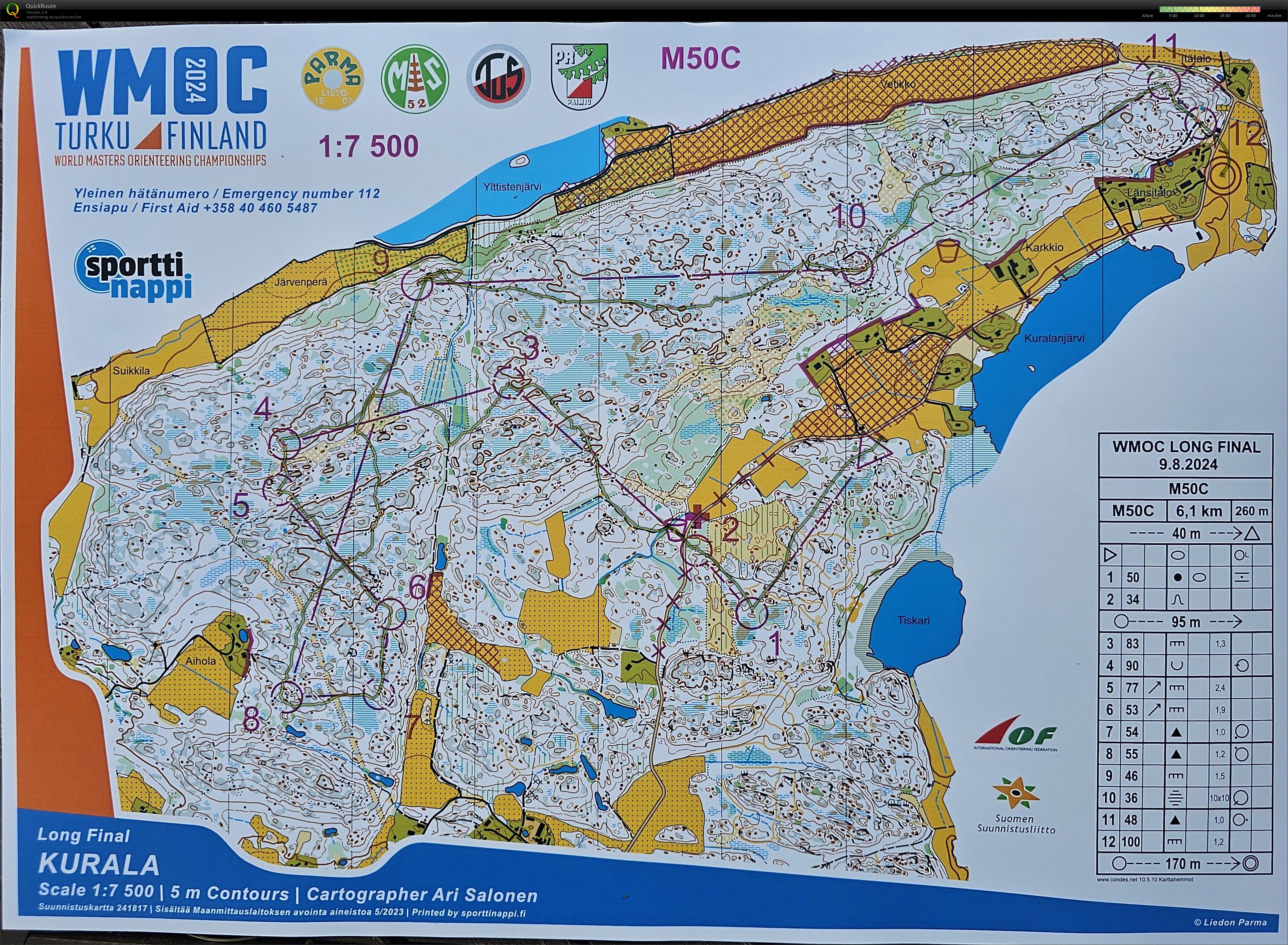 World Masters Orienteering Championships - M50 - Long Final C (2024-08-09)